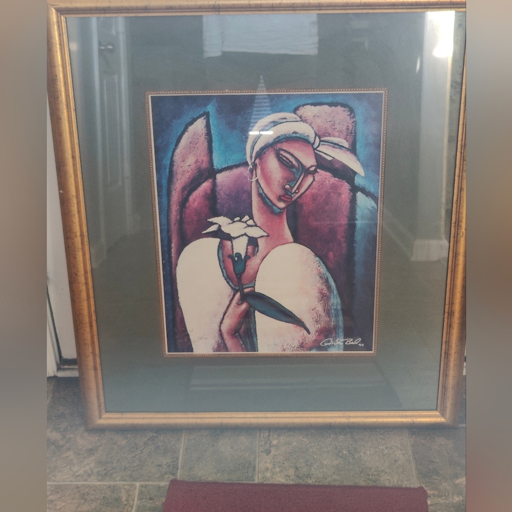 Lashun Beal GRACIOUS In Frame With Glass.  Signed 1994.  32 X 24